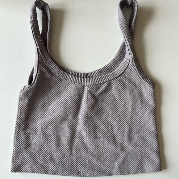 Gray/purple Ribbed Tank Top - Picture 2 of 4